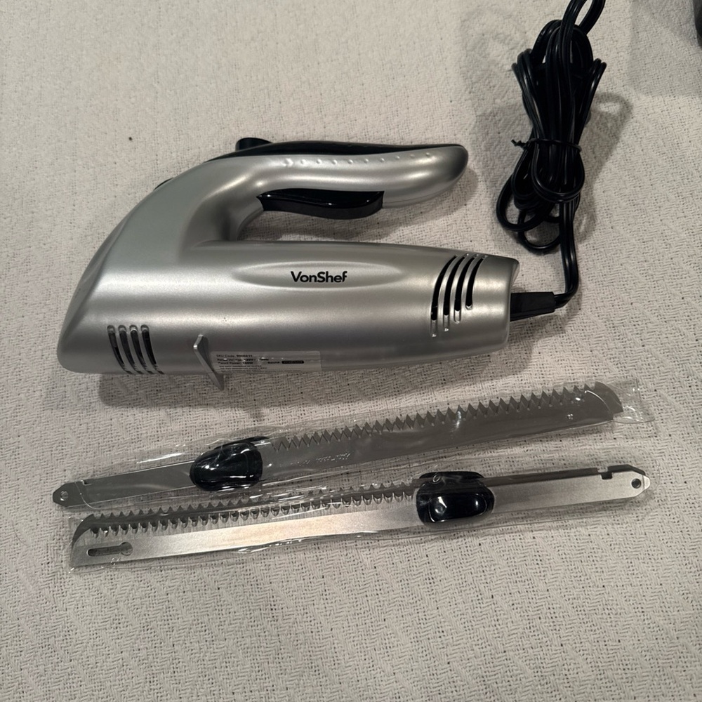Vonshef Electric Knife 10 inch - Serrated Carving knife Set With Storage Case